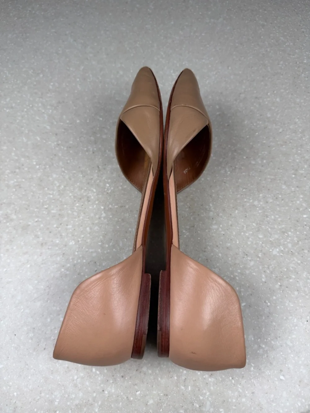 Tory Burch Two-Tone Viv D'Orsay Flat in Beige/Tan Sz 7.5 M